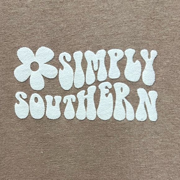 NWT Simply Southern‎ ‘Live Sweet and Happy’ Long Sleeve Tshirt Brown XXL - Picture 4 of 5